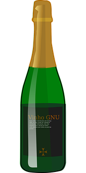 A Green Bottle With A Gold Cap
