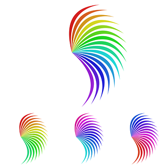 A Set Of Rainbow Colored Swirls