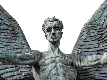 A Statue Of A Man With Wings