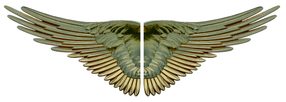 A Gold Wings On A Black Background