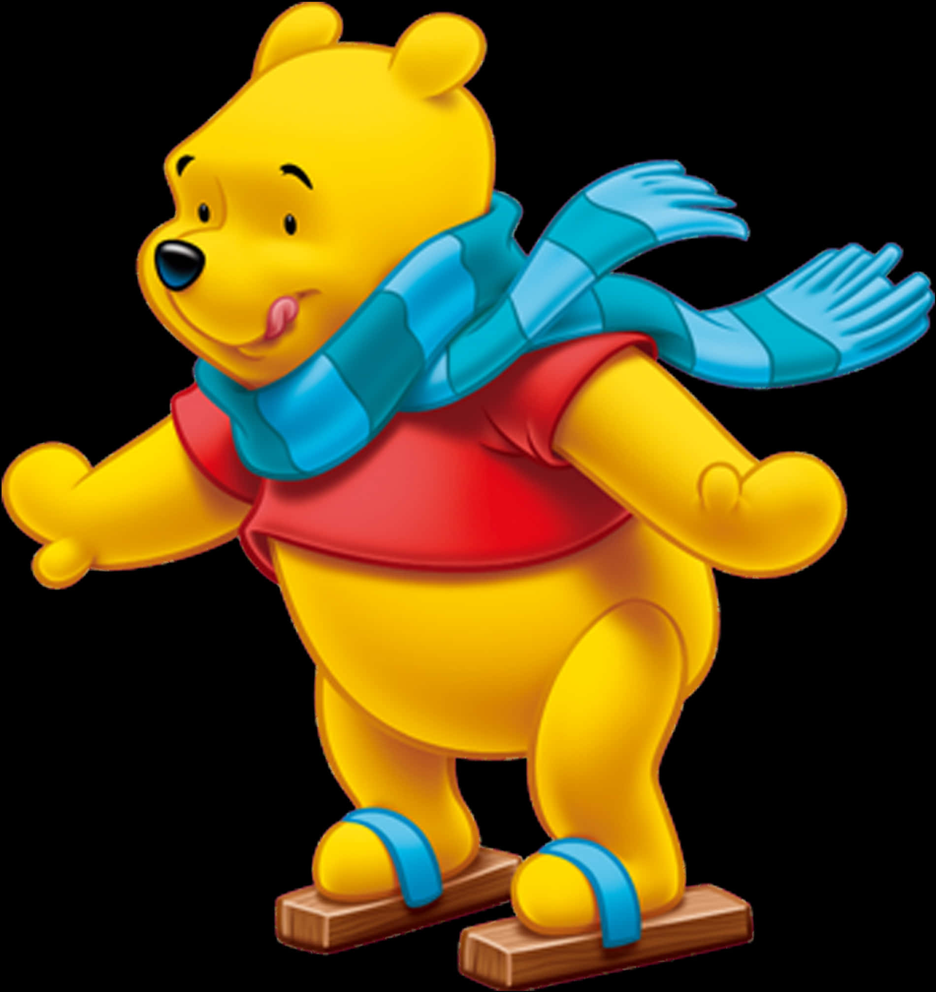 Cartoon Character Of A Cartoon Bear Wearing A Scarf And Sandals