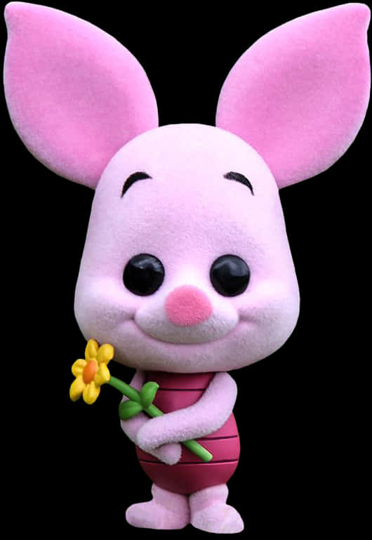 A Stuffed Toy Animal Holding A Flower