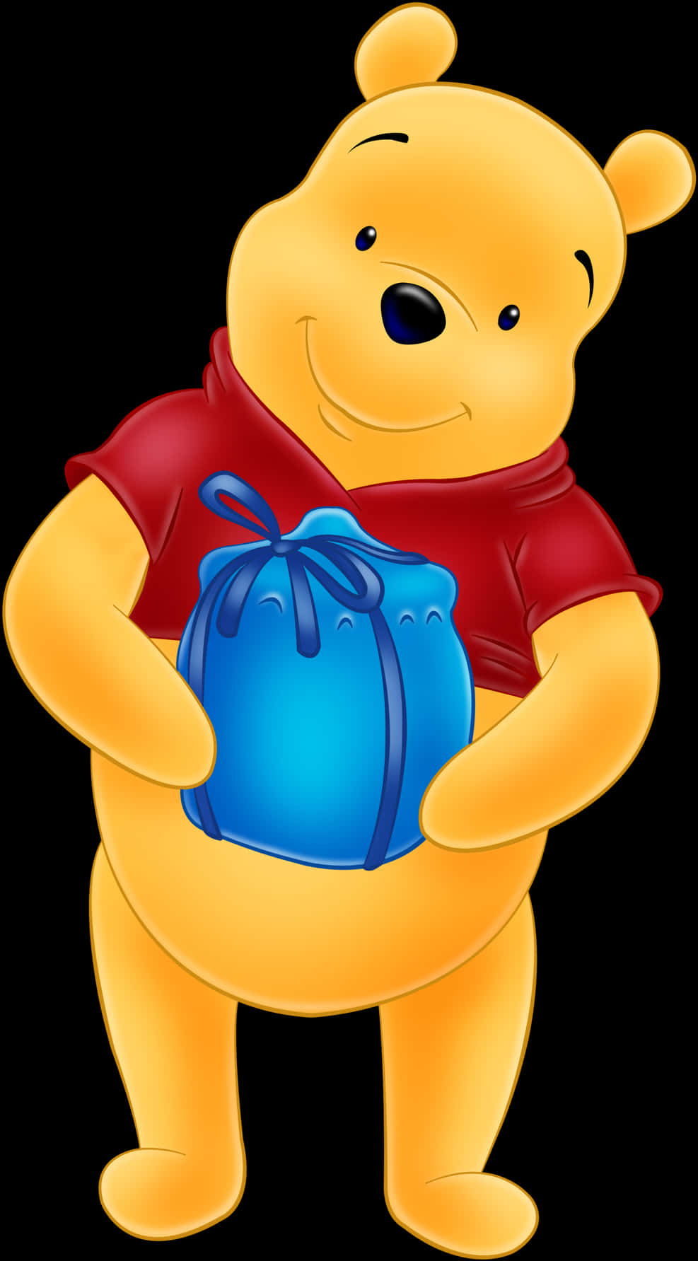A Cartoon Character Holding A Blue Bag