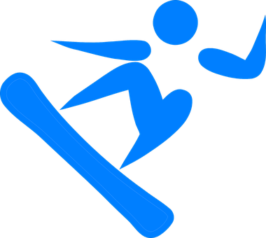 A Blue Symbol Of A Person On A Snowboard