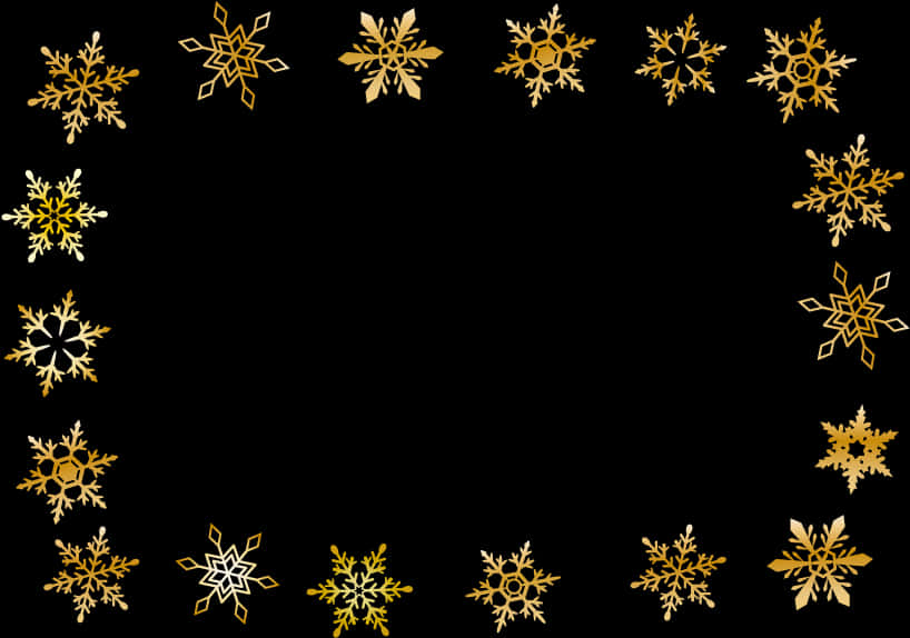 Winter Gold Snowflake Frame