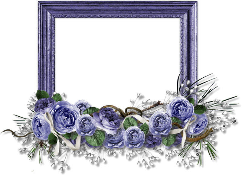 A Purple Frame With Flowers