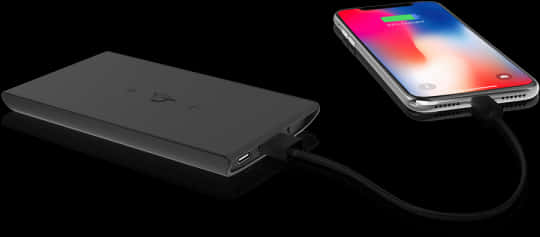 A Cell Phone Charging With A Power Bank