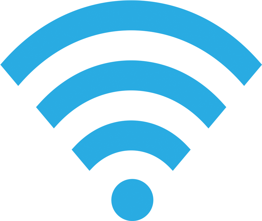 A Blue Wifi Symbol On A Black Background