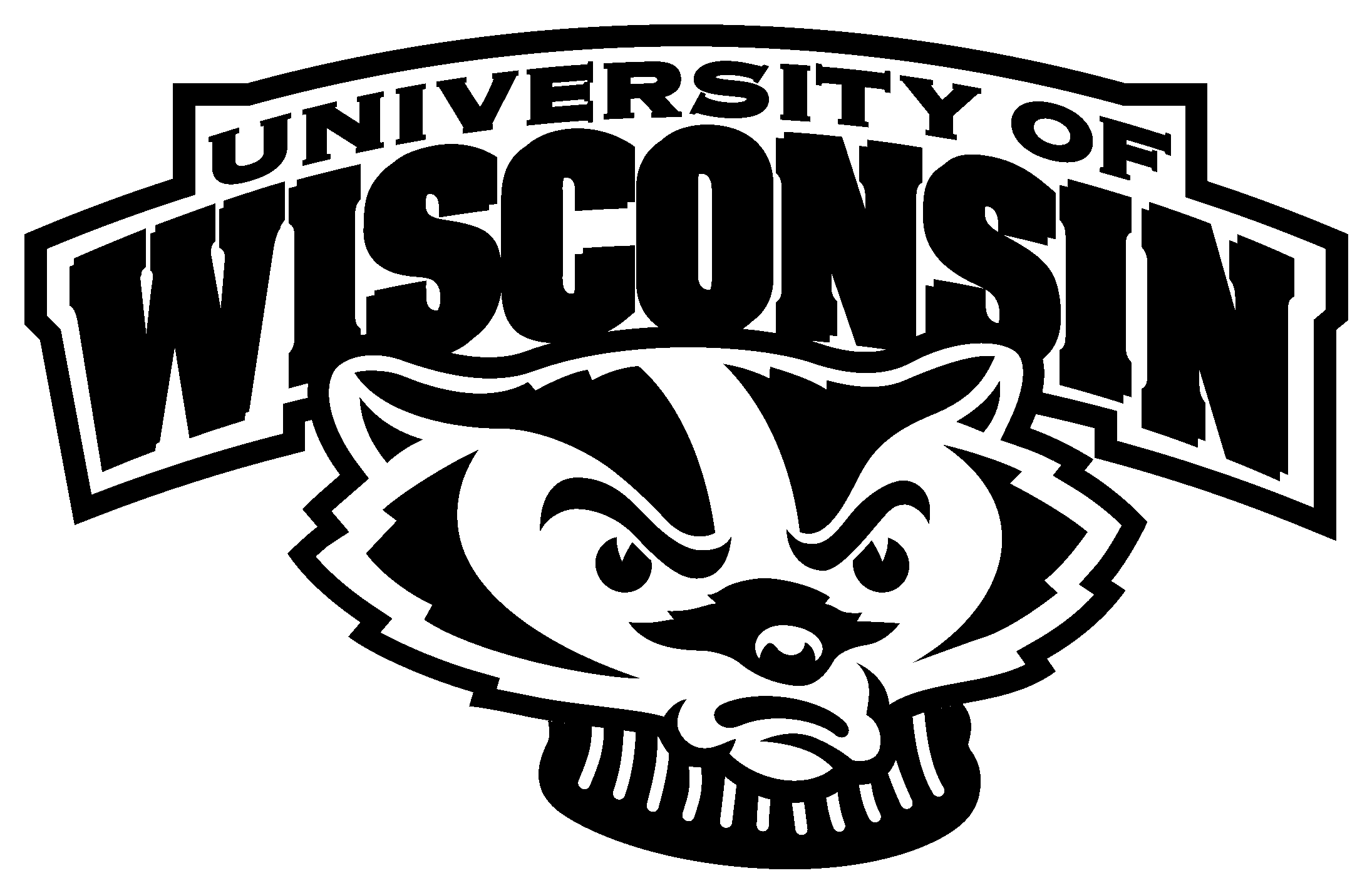 A Black And White Logo With A Badger Head