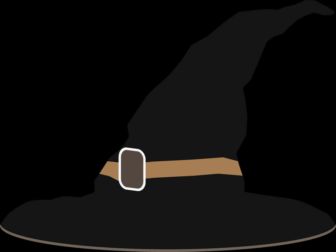 Black Witch Hat With Brown Details
