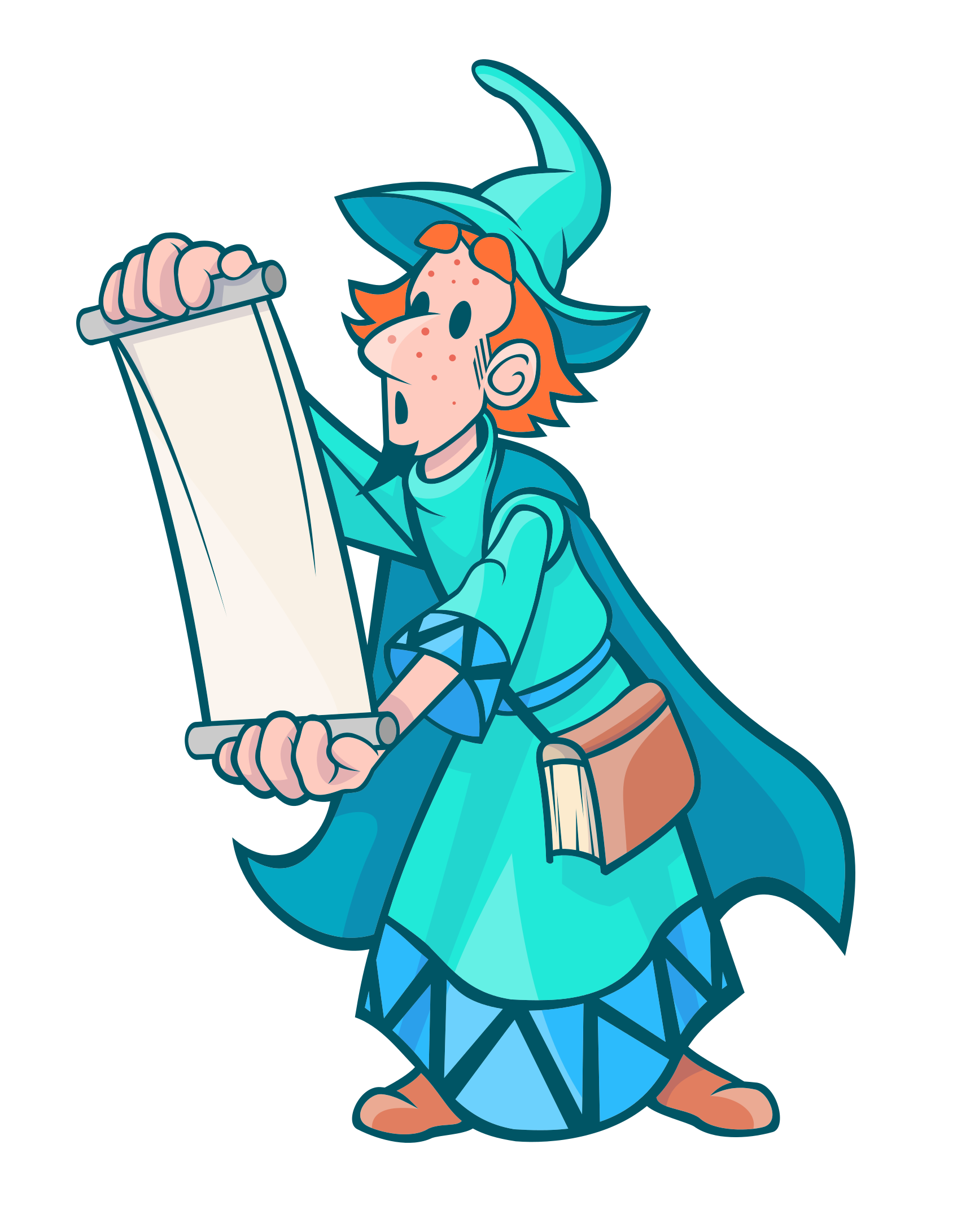 A Cartoon Of A Person Holding A Scroll