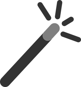 A Black And White Image Of A Wand