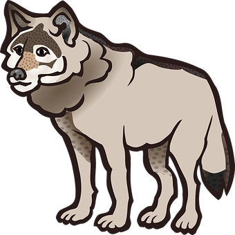 A Cartoon Of A Wolf