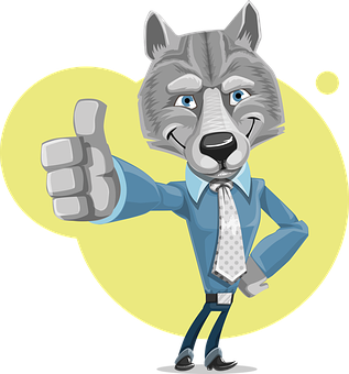 A Cartoon Of A Wolf Giving A Thumbs Up