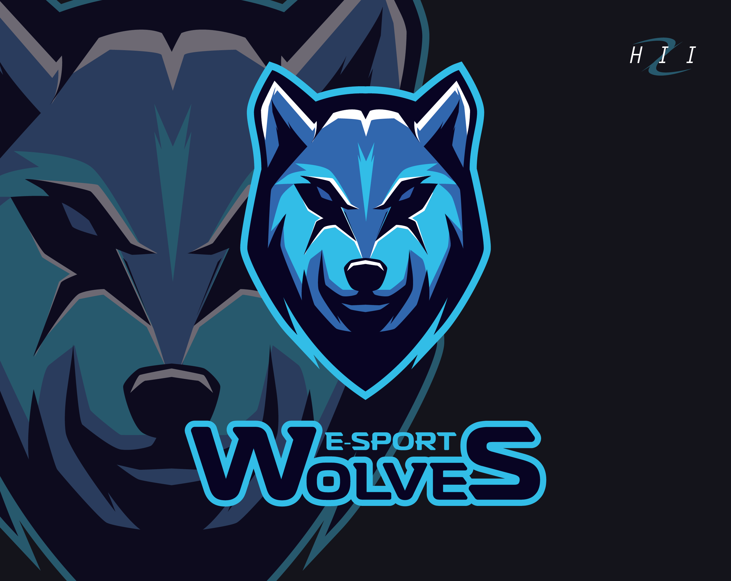 A Blue Wolf Head And Blue Text