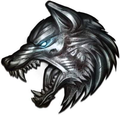 A Metal Wolf Head With Sharp Teeth