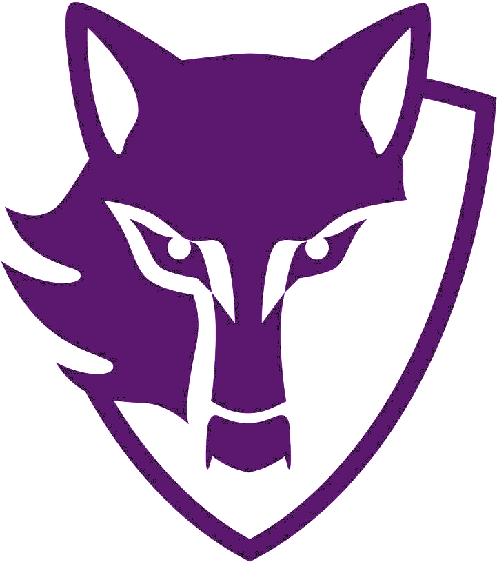 A Purple Wolf Head With Black Outline