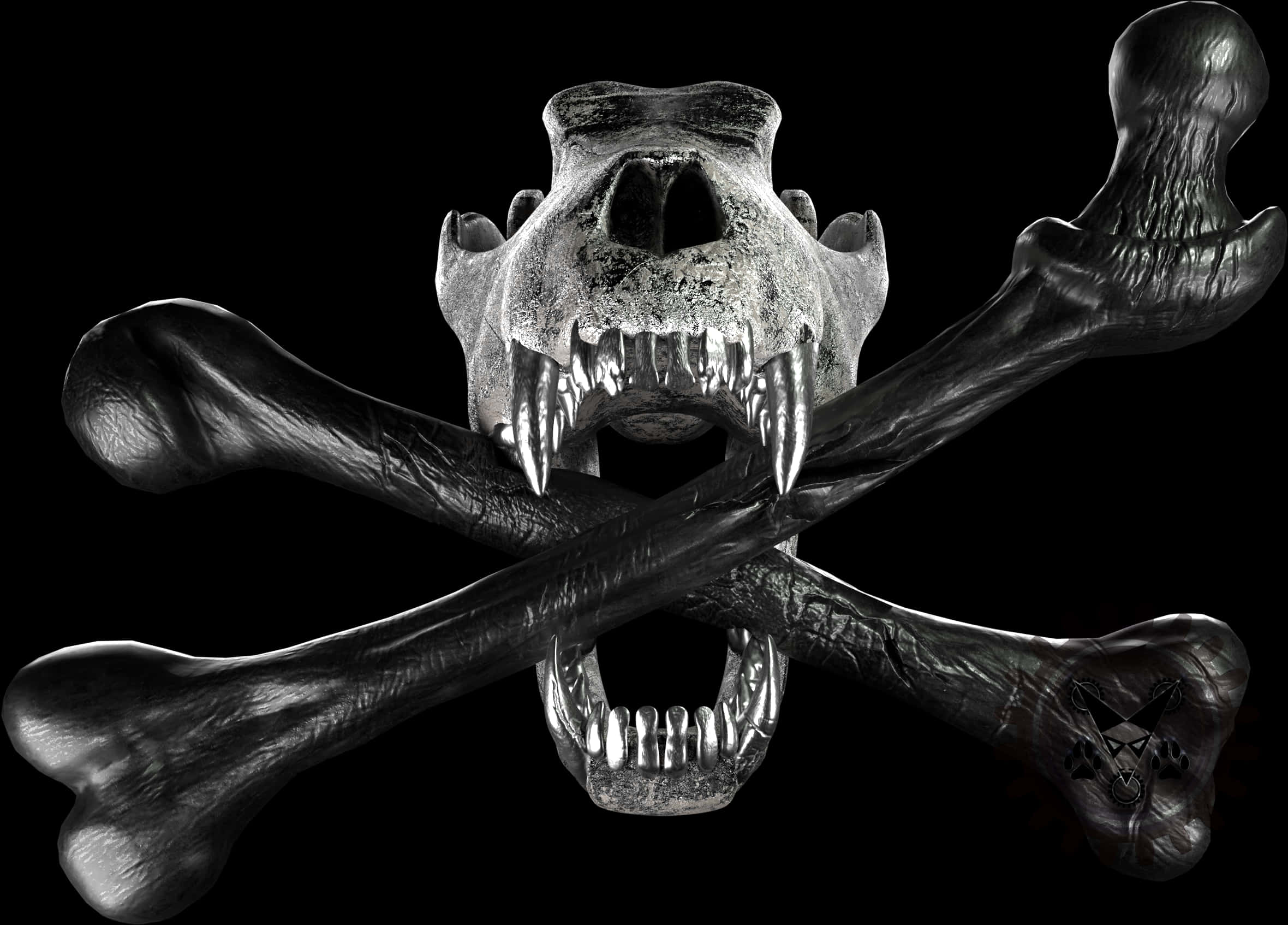 A Skull And Crossbones With Teeth