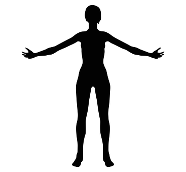 A Silhouette Of A Woman With Her Arms Out