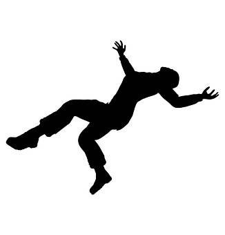A Silhouette Of A Person Falling