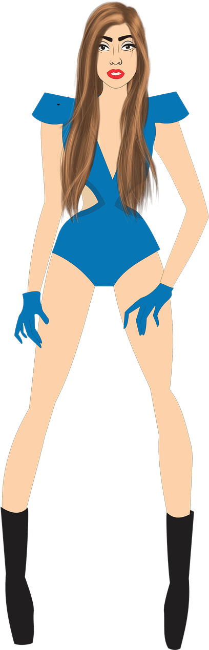 Woman Pinup Blue Leotard Clipart - Girl, Hd Png Download