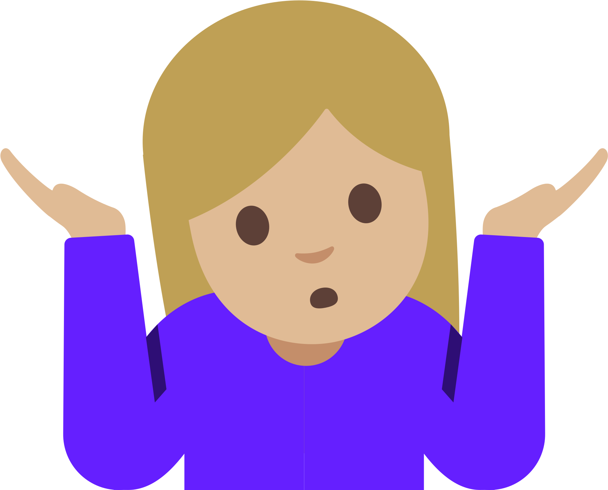 A Cartoon Of A Girl With Her Hands Up