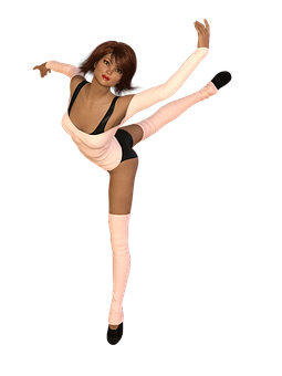 A Woman In A Leotard And Socks