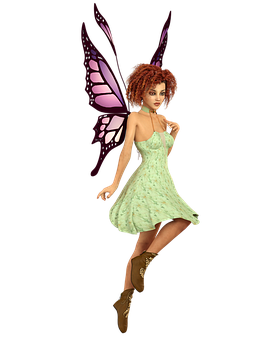 A Woman In A Dress With Wings