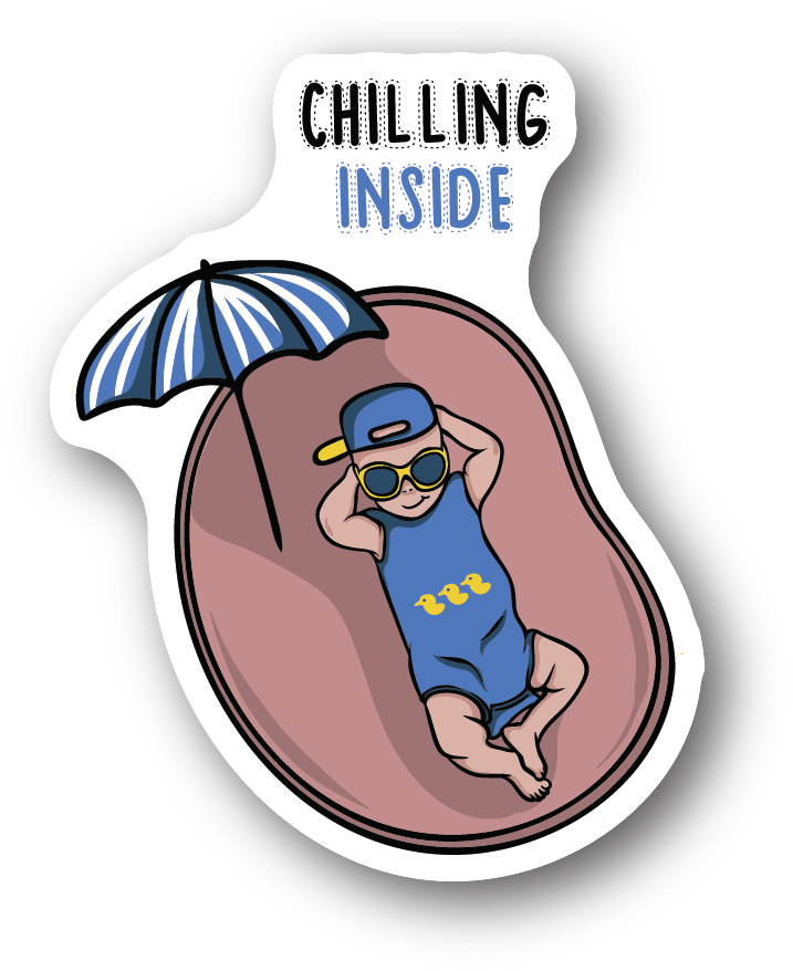 A Sticker Of A Baby Lying On A Hammock