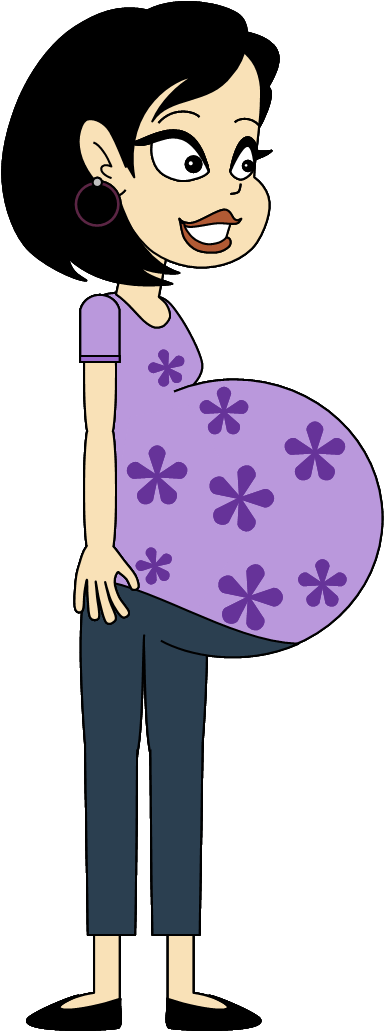 A Cartoon Of A Pregnant Woman