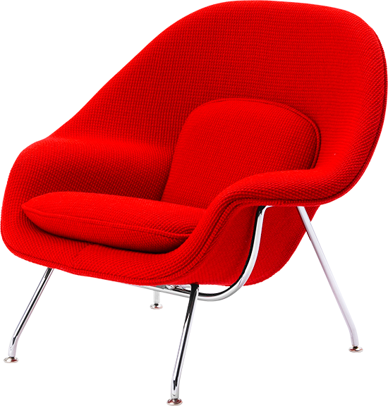 A Red Chair With Chrome Legs
