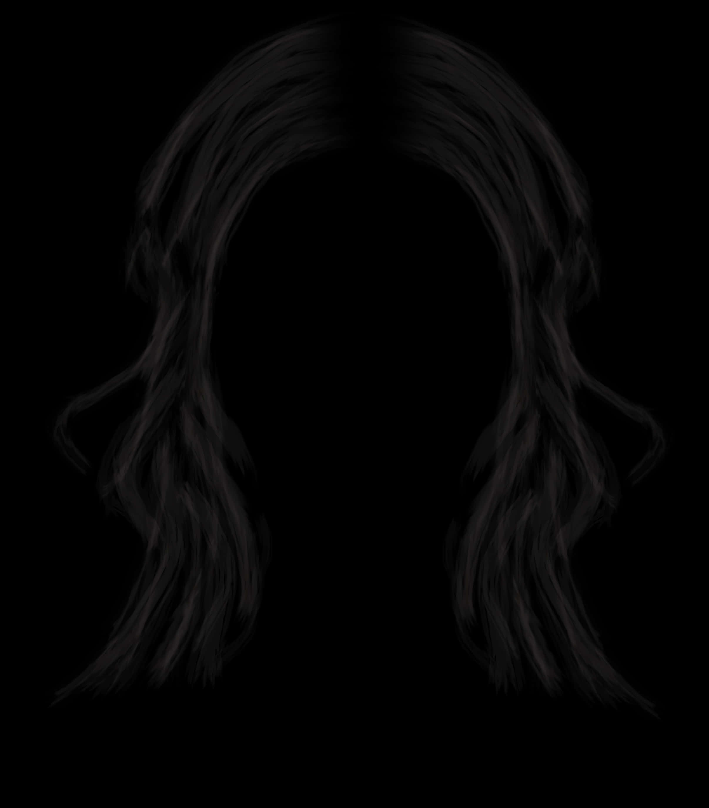 A Black Hair With A Black Background