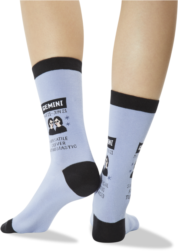 Women's Gemini Zodiac Socks In Periwinkle'class='slick - Sock, Hd Png Download