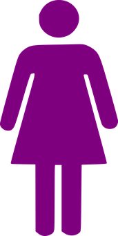 A Purple Woman Figure With Legs And A Black Background