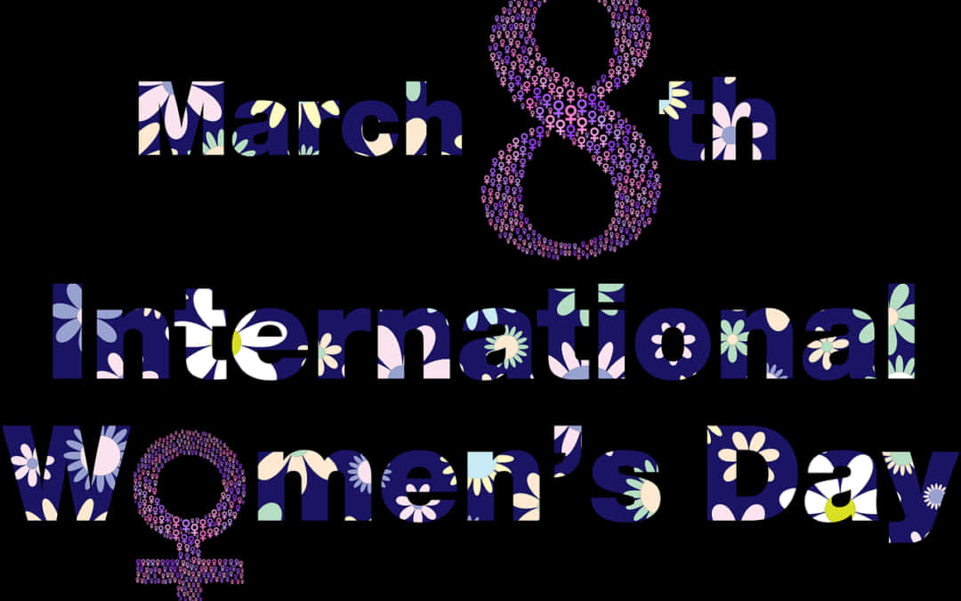 A Purple And White Text With Flowers