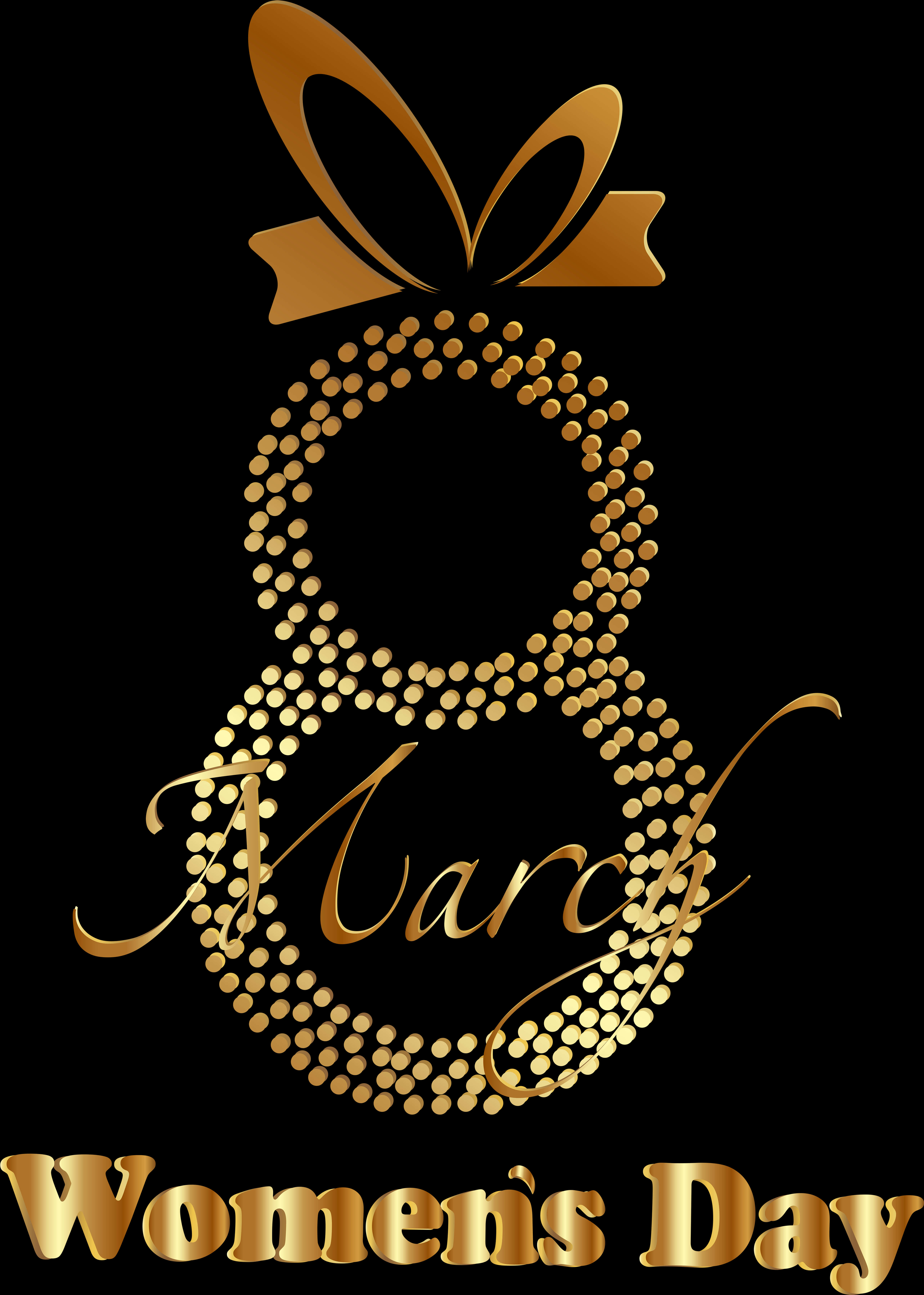 A Gold Number Eight With A Bow