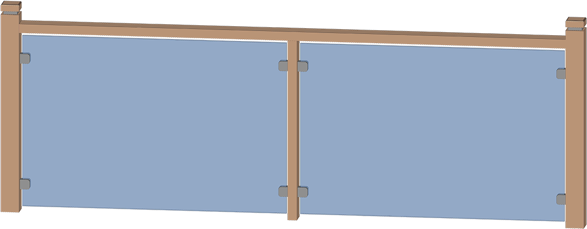 Wood Posts With Glass Clips - Cupboard, Hd Png Download