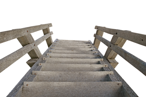 A Wooden Ladder With A Black Background