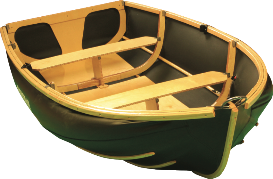 A Black And Green Boat