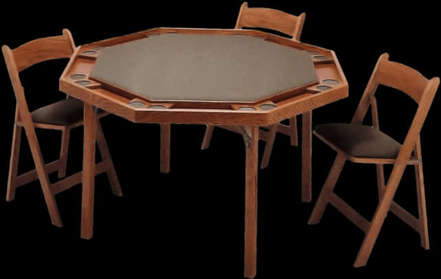 A Table And Chairs With A Black Background