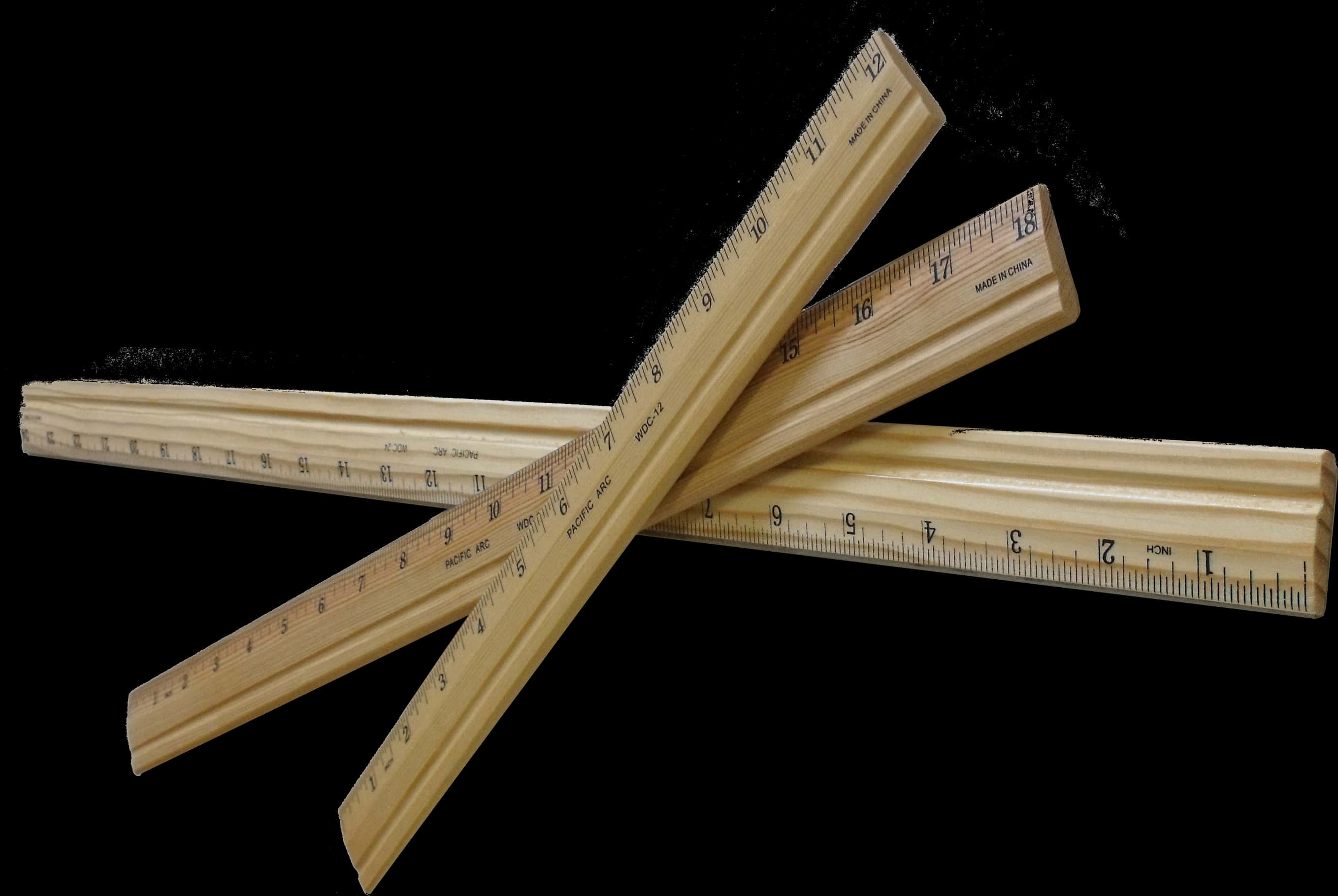 A Group Of Wooden Rulers