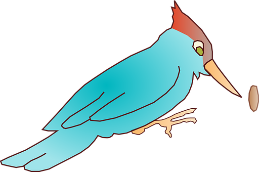 A Blue Bird With A Red Beak