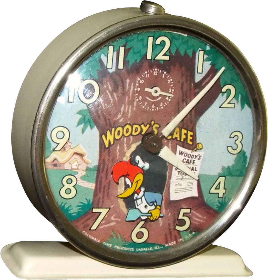 A Clock With A Cartoon Character On It