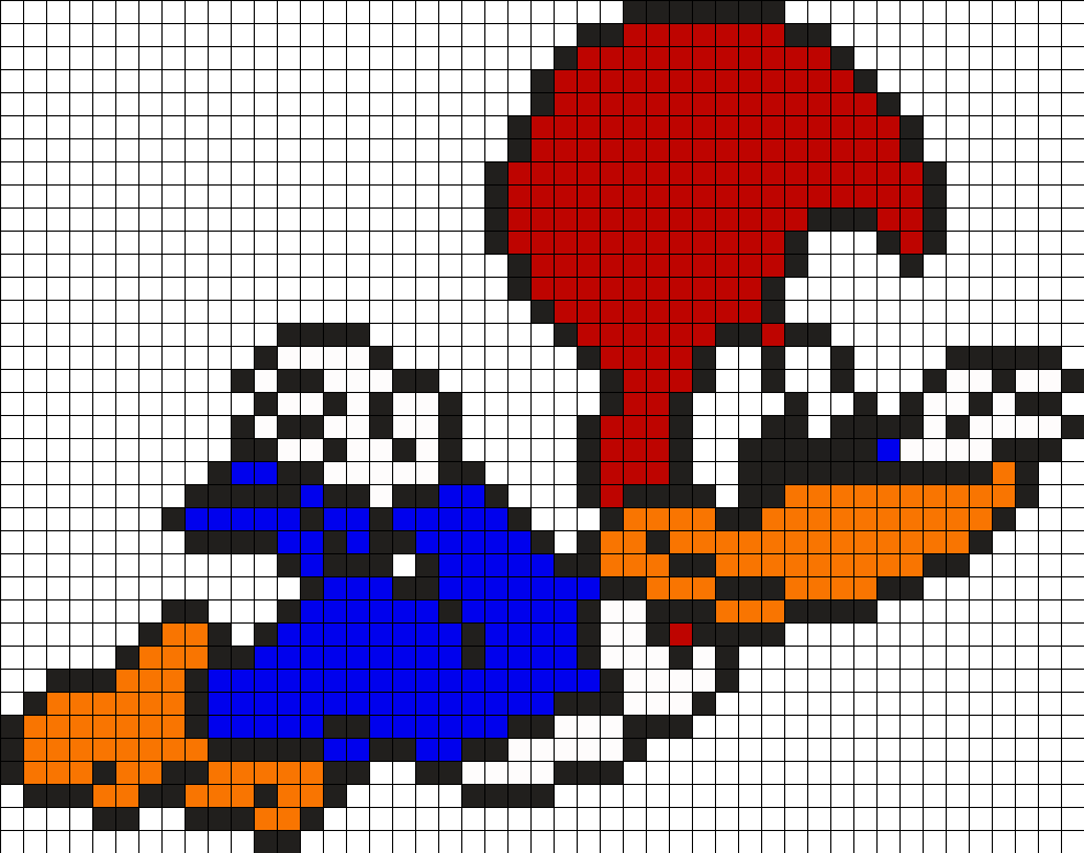Pixel Art Of A Cartoon Character