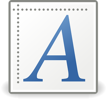A Blue Letter On A White Square