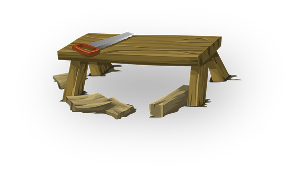 A Saw On A Bench