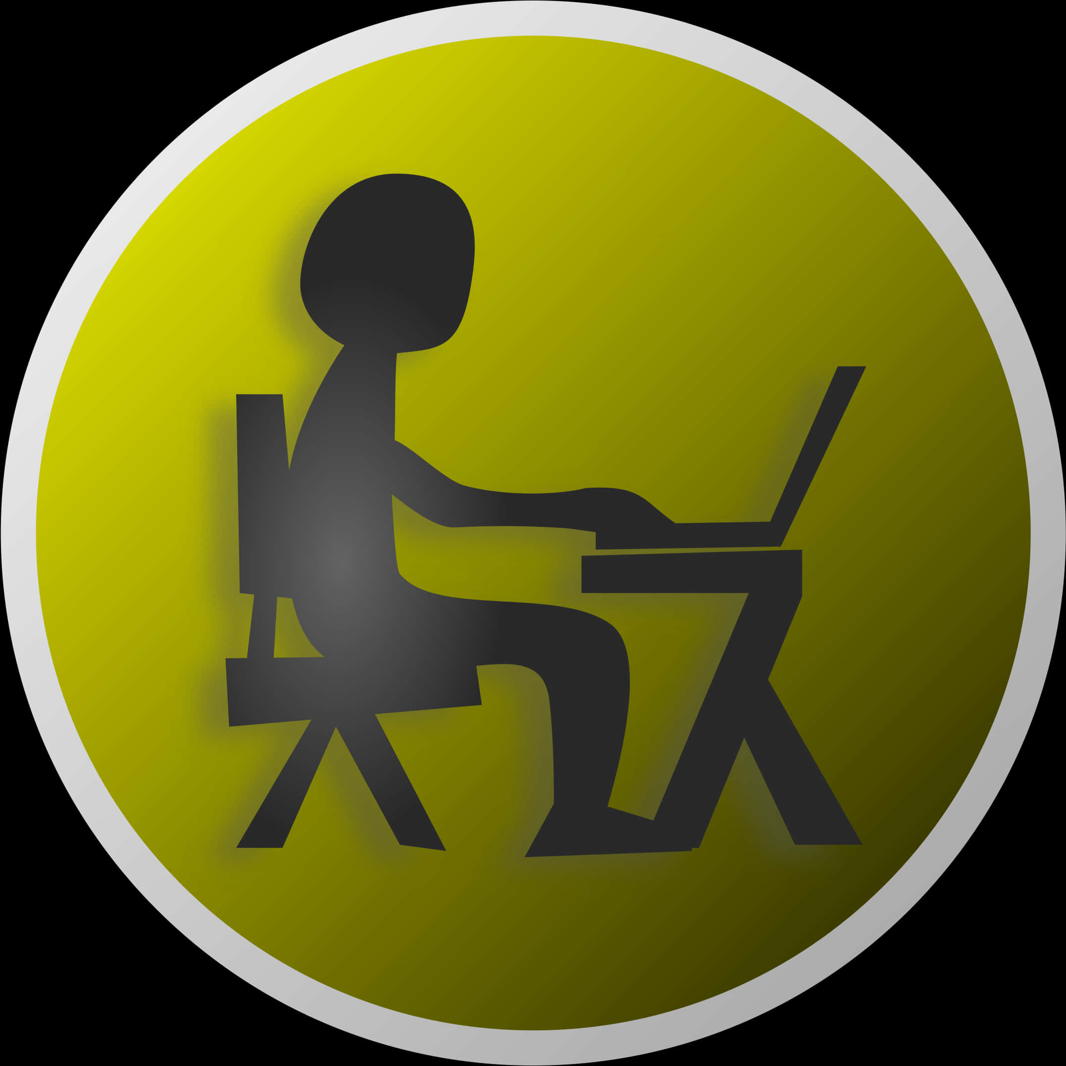 A Person Sitting At A Desk Working On A Laptop