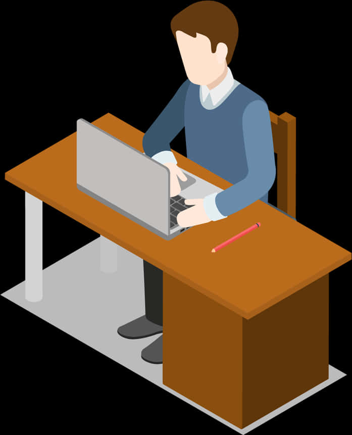 Person With Brown Work Desk