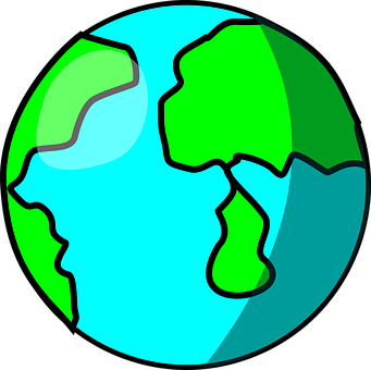 A Green And Blue Globe