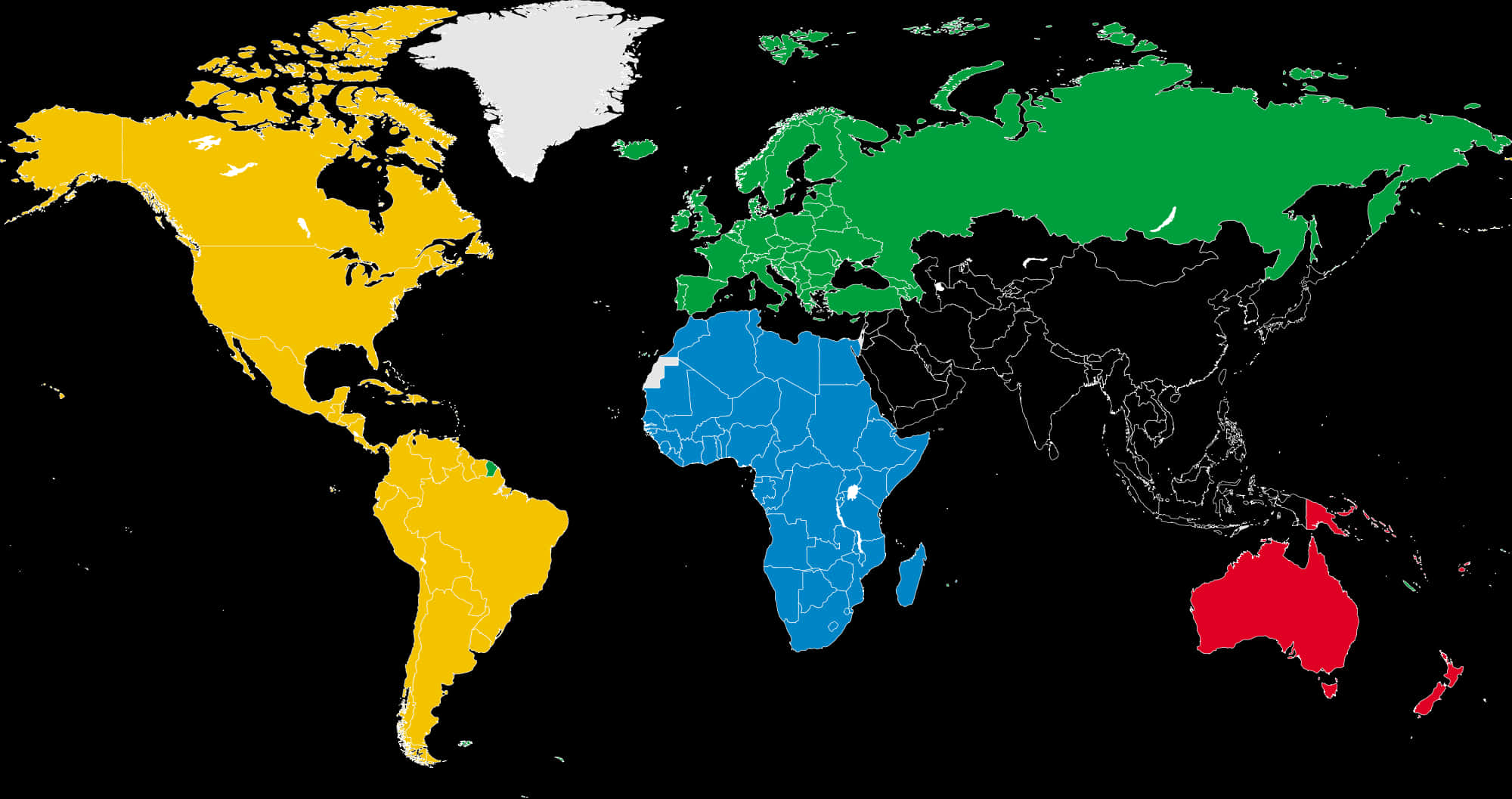 Basic Colors World Map